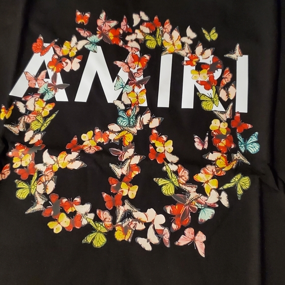 Amiri peace butterfly fly t shirt mens large black - Picture 2 of 5